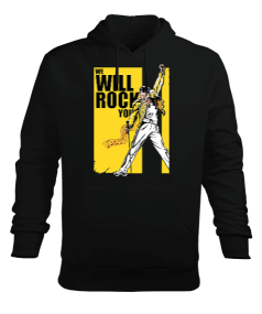 Queen We Will Rock You Rock Tasarım Baskılı Erkek Kapüşonlu Hoodie Sweatshirt