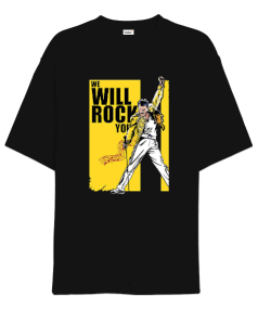 Queen We Will Rock You Rock Tasarım Baskılı Oversize Unisex Tişört