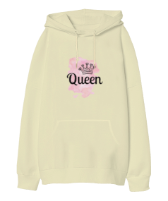 Quenn Oversize Unisex Kapüşonlu Sweatshirt