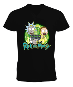 R M V Yaka T-Shirt Erkek Kısa Kol V Yaka Tişört