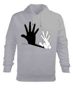 Rabbit Hand Erkek Kapüşonlu Hoodie Sweatshirt