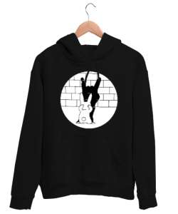 Rabbit Shadow - Tavşan Gölge Oyunu Siyah Unisex Kapşonlu Sweatshirt