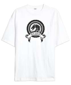 RACE DRAGON Beyaz Oversize Unisex Tişört