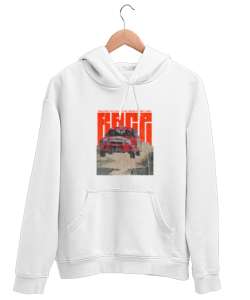 Race F1 S1E2 Beyaz Unisex Kapşonlu Sweatshirt