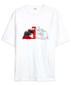 Racing Car - Yarış Arabası V2 Beyaz Oversize Unisex Tişört