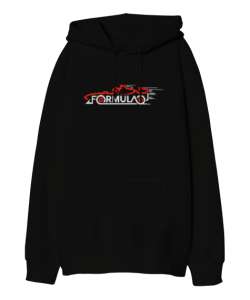 Racing Car - Yarış Arabası V3 Siyah Oversize Unisex Kapüşonlu Sweatshirt