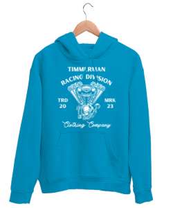 RACING DIVISION Turkuaz Unisex Kapşonlu Sweatshirt