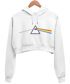 Rainbow Tasarım Kadın Crop Hoodie Kapüşonlu Sweatshirt