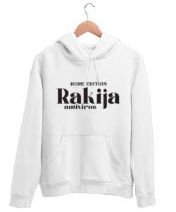 RAKİJA HOME EDİTİON Beyaz Unisex Kapşonlu Sweatshirt