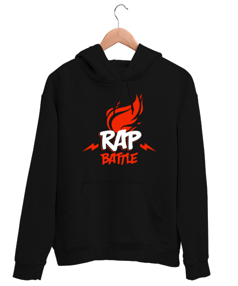 Tisho - Rap Battle - Rap Savaşları Siyah Unisex Kapşonlu Sweatshirt