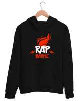 Rap Battle - Rap Savaşları Siyah Unisex Kapşonlu Sweatshirt - Thumbnail