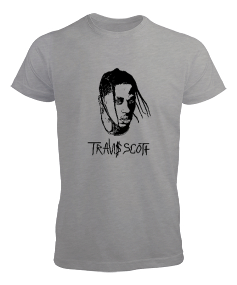 Tisho - RAP - Travis Scott Gri Erkek Tişört