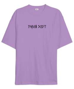 RAP - Travis Scott Sırt Baskılı Lila Oversize Unisex Tişört