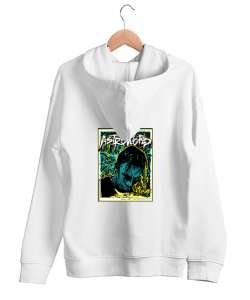 RAP - Travis Scott Sırt Baskılı V2 Beyaz Unisex Kapşonlu Sweatshirt