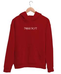 RAP - Travis Scott Sırt Baskılı V2 Kırmızı Unisex Kapşonlu Sweatshirt