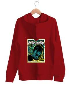 RAP - Travis Scott Sırt Baskılı V2 Kırmızı Unisex Kapşonlu Sweatshirt