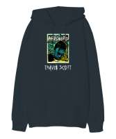 RAP - Travis Scott V2 Füme Oversize Unisex Kapüşonlu Sweatshirt - Thumbnail