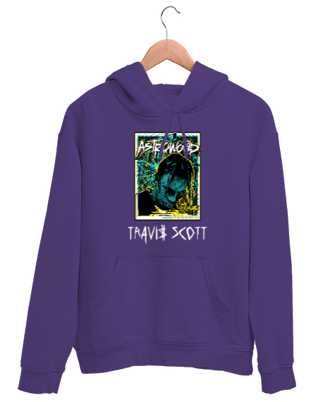 Tisho - RAP - Travis Scott V2 Mor Unisex Kapşonlu Sweatshirt