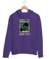 RAP - Travis Scott V2 Mor Unisex Kapşonlu Sweatshirt - Thumbnail