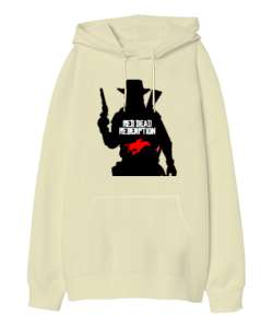 RDR Krem Oversize Unisex Kapüşonlu Sweatshirt