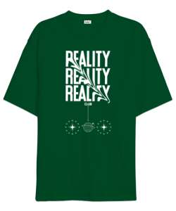 Reality club Çimen Yeşili Oversize Unisex Tişört