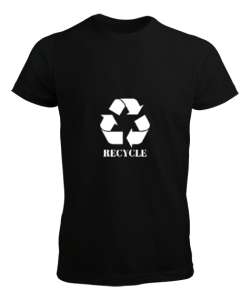  Recycle - Geri Dönüşüm Siyah Erkek Tişört