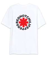 Red Hot Chili Peppers Beyaz Oversize Unisex Tişört - Thumbnail