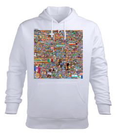 Reddit Place Beyaz Hoodie Erkek Kapüşonlu Hoodie Sweatshirt