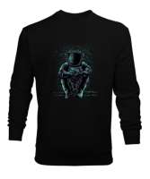 Relax Astronot Siyah Erkek Sweatshirt - Thumbnail