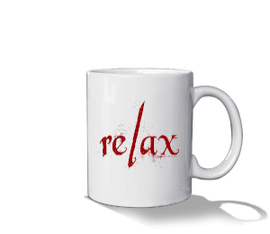 Relax Temalı Beyaz Kupa Bardak