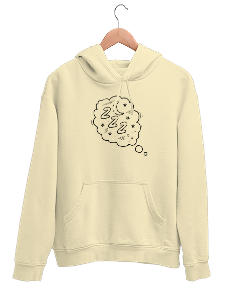 Tisho - Relax Uyku - Uyumak Krem Unisex Kapşonlu Sweatshirt