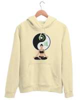 Relax Yoga Meditasyon Çakra Krem Unisex Kapşonlu Sweatshirt - Thumbnail