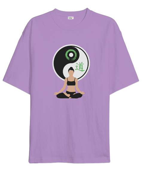 Tisho - Relax Yoga Meditasyon Çakra Lila Oversize Unisex Tişört