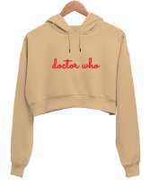 REMLİEFER Camel Kadın Crop Hoodie Kapüşonlu Sweatshirt - Thumbnail