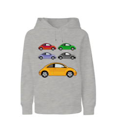 Renkli arabalar baskılı erkek Çocuk Unisex Hoodie Kapüşonlu