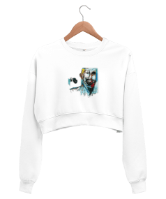 Renkli Kafam Kadın Crop Sweatshirt