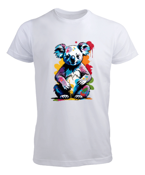 Tisho - renkli koala Beyaz Erkek Tişört