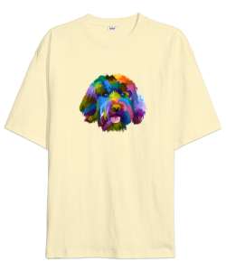 Renkli Köpek- Color Dog Krem Oversize Unisex Tişört