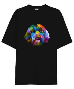 Renkli Köpek- Color Dog Siyah Oversize Unisex Tişört