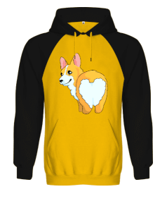 Renkli köpek Desenli Orjinal Reglan Hoodie Unisex Sweatshirt