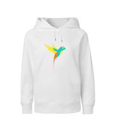 Renkli kuş desenli Çocuk Unisex Hoodie Kapüşonlu