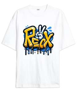 Reox Beyaz Oversize Unisex Tişört