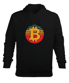 Retro Bitcoin Erkek Kapüşonlu Hoodie Sweatshirt