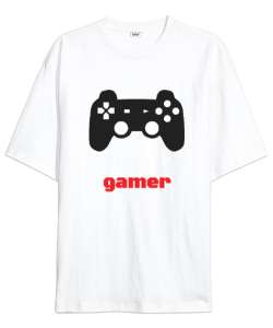 Retro Gamer Beyaz Oversize Unisex Tişört