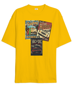 Retro music Oversize Unisex Tişört