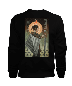 Retro ÖN VE ARKA VALTA TAROT CARD baskılı kadın Kadın Sweatshirt