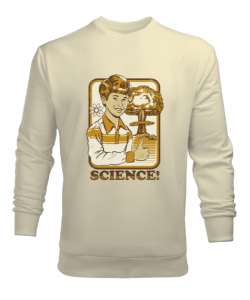 Retro Science Bilim füze vintage Krem Erkek Sweatshirt