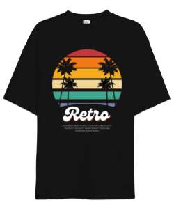 Retro Siyah Oversize Unisex Tişört