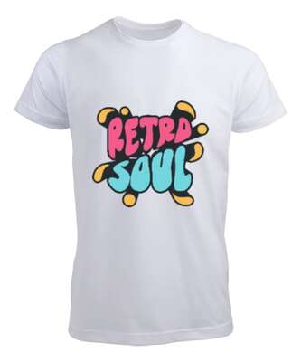 Retro Soul Tasarımlı Beyaz Erkek Tişört