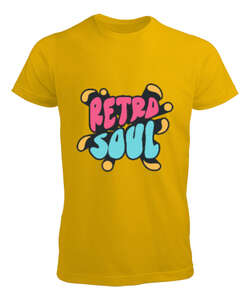 Retro Soul Tasarımlı Sarı Erkek Tişört
